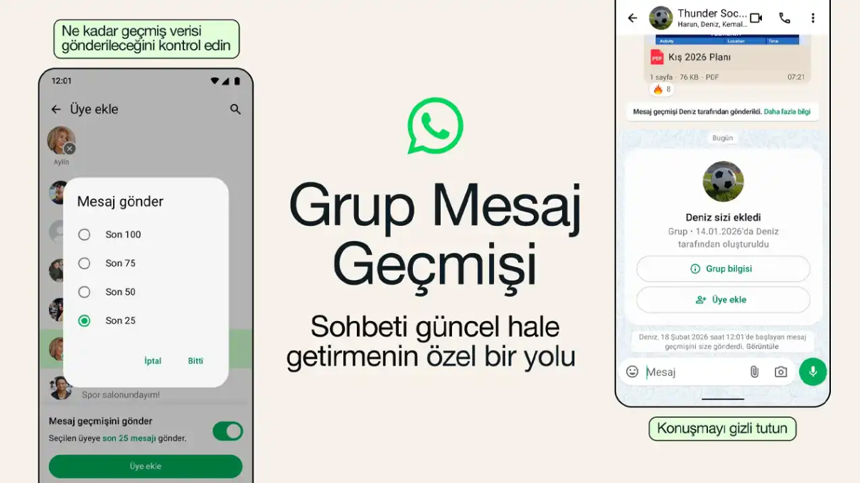 WhatsApp’ta Yeni Grup Üyeleriyle Geçmiş Mesajlar Paylaşılabilecek